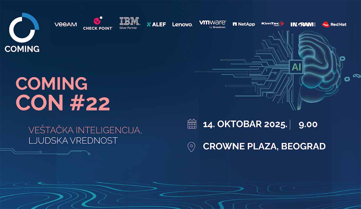 Panel diskusija o ulozi čoveka u eri veštačke inteligencije na konferenciji COMING CON #22 u hotelu Crowne Plaza.